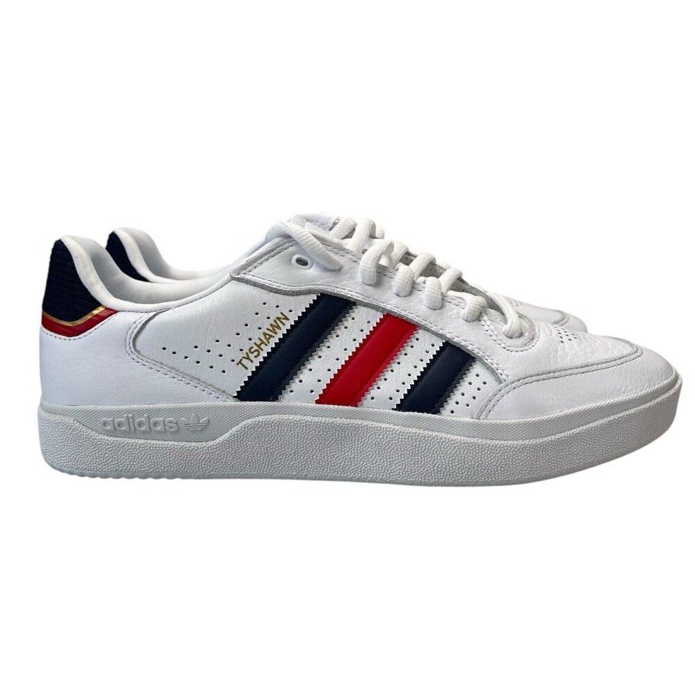 Adidas Tyshawn Low Cloud White Scarlet Blue Shoes IF4624 Men's Sizes 7.5 - 11